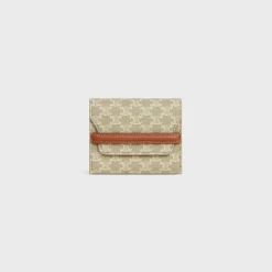 Business Card Holder in TRIOMPHE CANVAS AND LAMBSKIN
