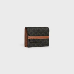 Business Card Holder in Triomphe Canvas and Lambskin