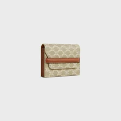 Business Card Holder in TRIOMPHE CANVAS AND LAMBSKIN
