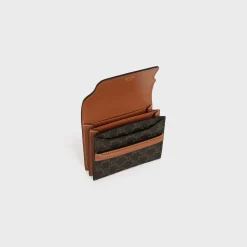 Business Card Holder in Triomphe Canvas and Lambskin