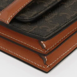 Business Card Holder in Triomphe Canvas and Lambskin