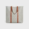 CABAS WITH BUCKLE in Triomphe Canvas and calfskin