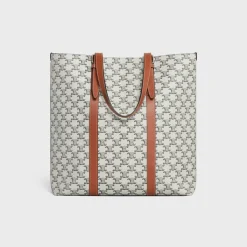 CABAS WITH BUCKLE in Triomphe Canvas and calfskin