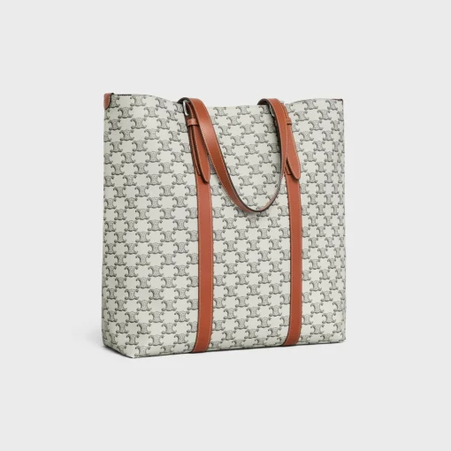 CABAS WITH BUCKLE in Triomphe Canvas and calfskin