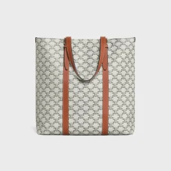 CABAS WITH BUCKLE in Triomphe Canvas and calfskin