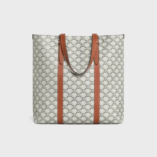 CABAS WITH BUCKLE in Triomphe Canvas and calfskin