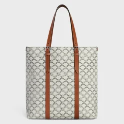 CABAS WITH BUCKLE in Triomphe Canvas and calfskin