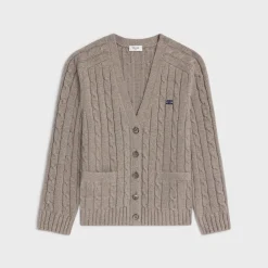 cable-knit triomphe cardigan in cashmere
