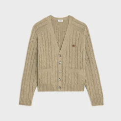 cable-knit triomphe cardigan in cashmere