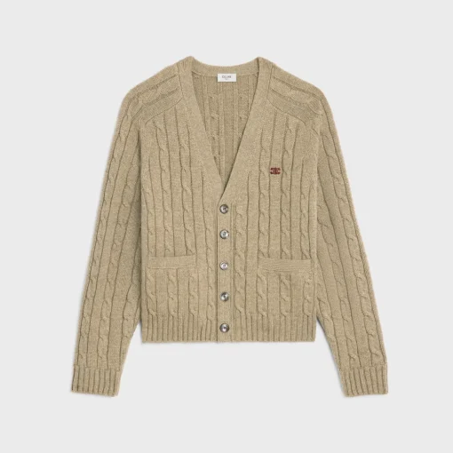 cable-knit triomphe cardigan in cashmere