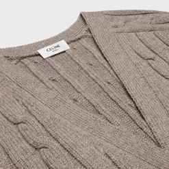 cable-knit triomphe cardigan in cashmere