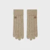 cable-knit triomphe gloves in cashmere