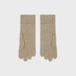 cable-knit triomphe gloves in cashmere