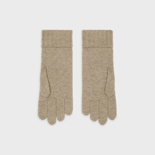cable-knit triomphe gloves in cashmere