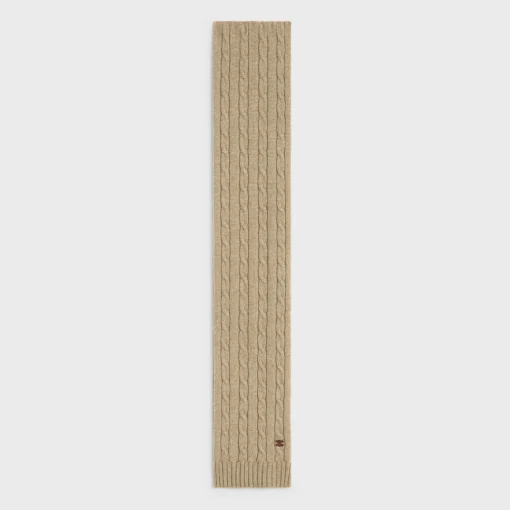 cable-knit triomphe scarf in cashmere