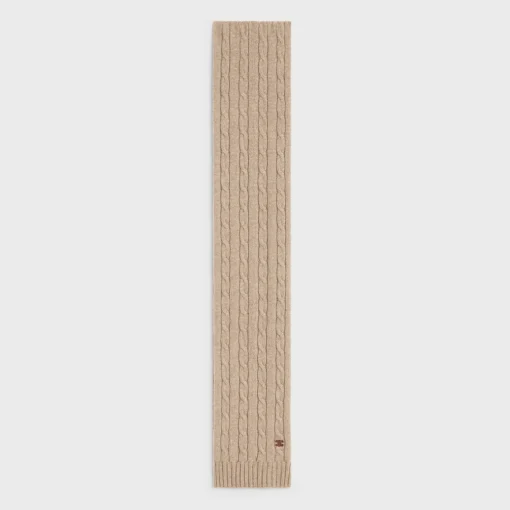 cable-knit triomphe scarf in cashmere