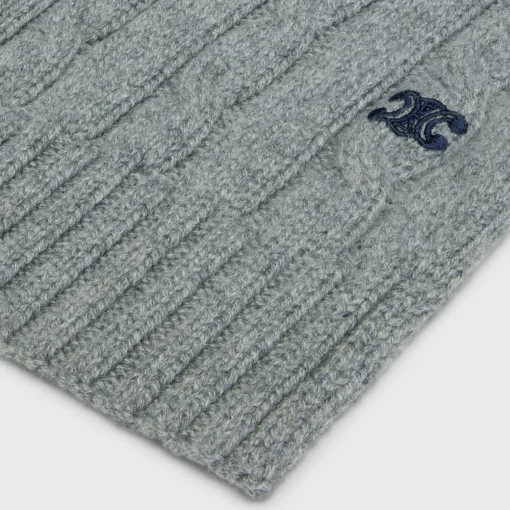 cable-knit triomphe scarf in cashmere