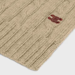 cable-knit triomphe scarf in cashmere