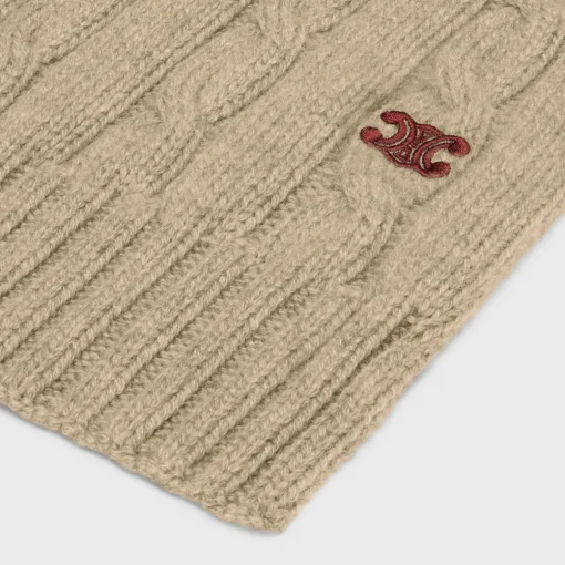 cable-knit triomphe scarf in cashmere