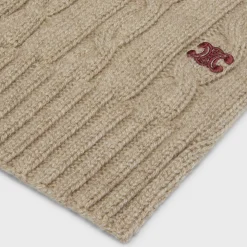cable-knit triomphe scarf in cashmere