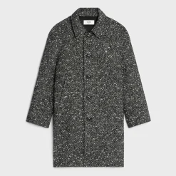 camden mac coat in wool tweed