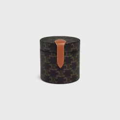 CANDLE HOLDER IN TRIOMPHE CANVAS AND CALFSKIN