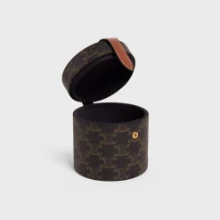 CANDLE HOLDER IN TRIOMPHE CANVAS AND CALFSKIN