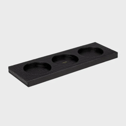 CANDLE TRAY IN CROCODILE