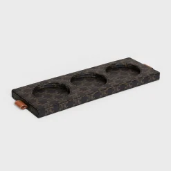 CANDLE TRAY IN NAPPA LAMBSKIN WITH TRIOMPHE CANVAS PRINT AND CALFSKIN