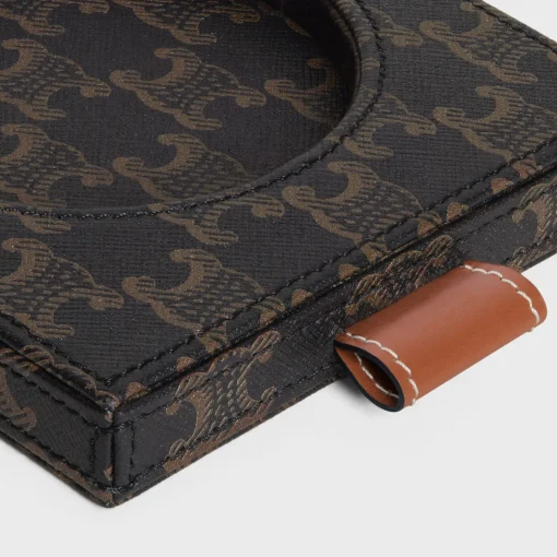 CANDLE TRAY IN NAPPA LAMBSKIN WITH TRIOMPHE CANVAS PRINT AND CALFSKIN