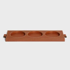 CANDLE TRAY IN SMOOTH CALFSKIN