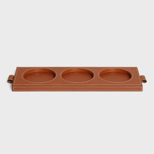 CANDLE TRAY IN SMOOTH CALFSKIN