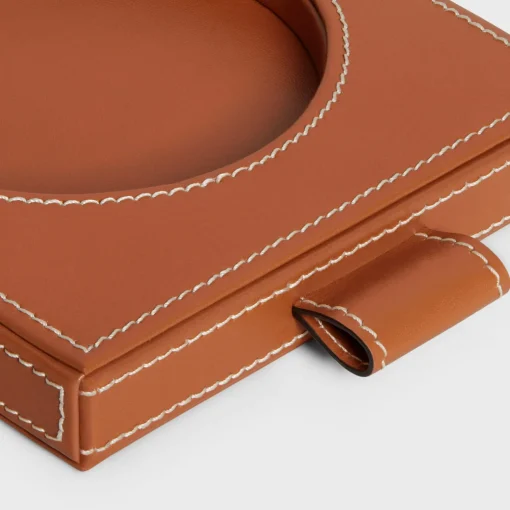 CANDLE TRAY IN SMOOTH CALFSKIN