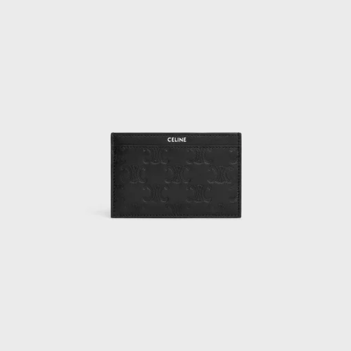 Card holder in Calfskin with triomphe embossed