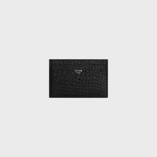 Card holder in CROCODILE EMBOSSED CALFSKIN