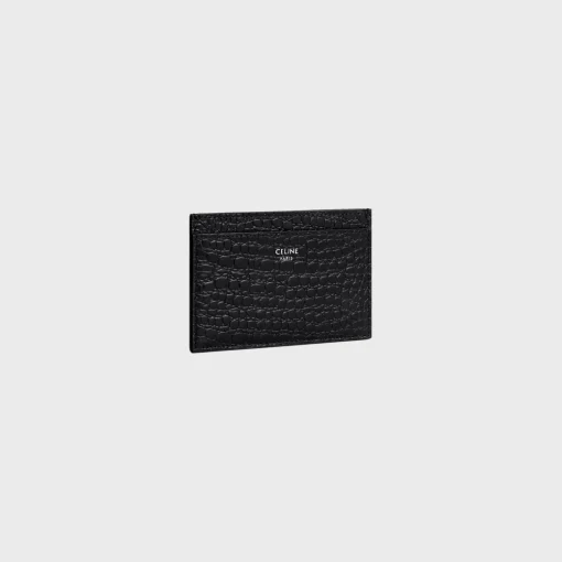 Card holder in CROCODILE EMBOSSED CALFSKIN