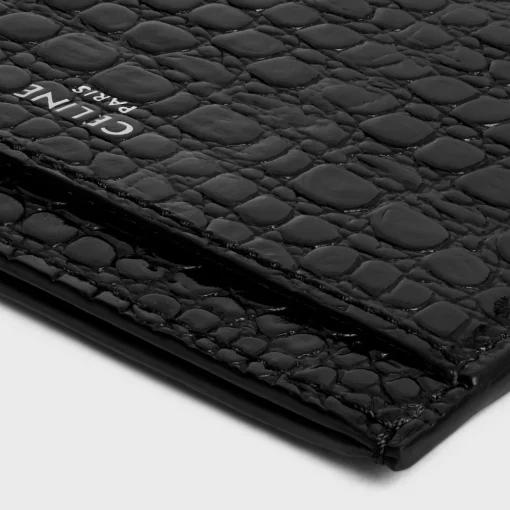 Card holder in CROCODILE EMBOSSED CALFSKIN
