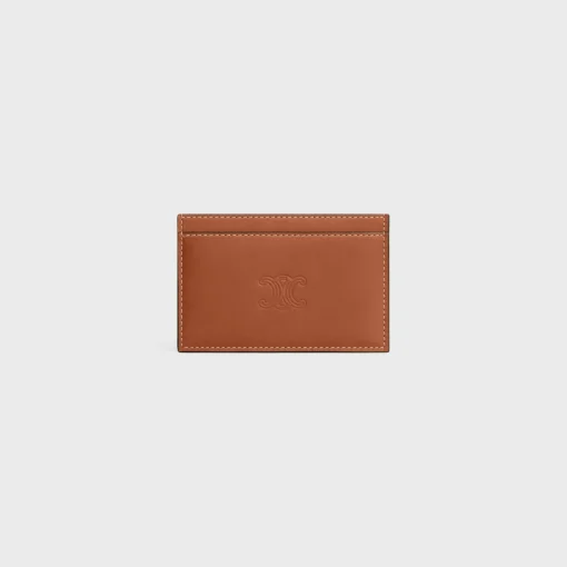 Card holder in Natural calfskin with triomphe embossed