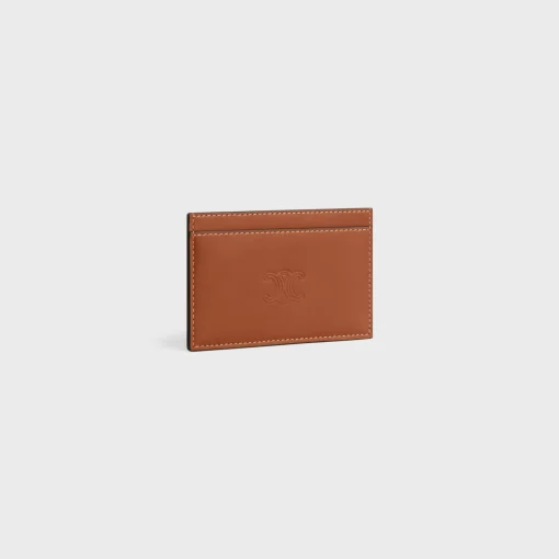 Card holder in Natural calfskin with triomphe embossed