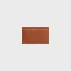 Card holder in Natural calfskin with triomphe embossed