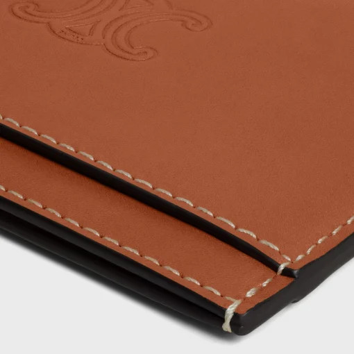 Card holder in Natural calfskin with triomphe embossed