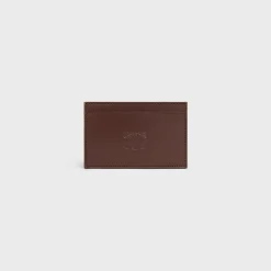 Card holder in Satinated calfskin with triomphe embossed