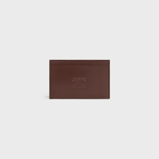 Card holder in Satinated calfskin with triomphe embossed