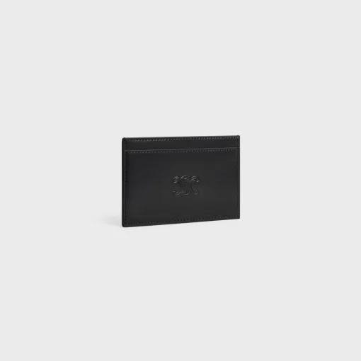 Card holder in Satinated calfskin with triomphe embossed