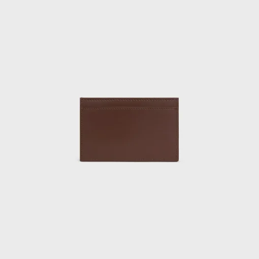 Card holder in Satinated calfskin with triomphe embossed