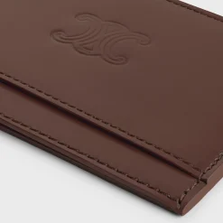 Card holder in Satinated calfskin with triomphe embossed
