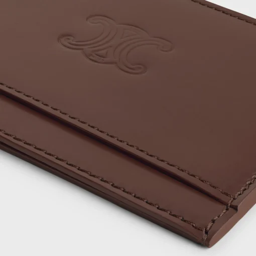 Card holder in Satinated calfskin with triomphe embossed