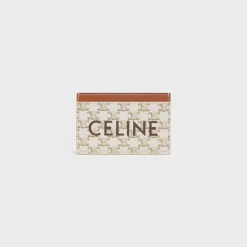 Card holder in Triomphe canvas with Celine Print