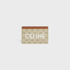 Card holder in TRIOMPHE CANVAS WITH CELINE PRINT