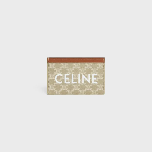 Card holder in TRIOMPHE CANVAS WITH CELINE PRINT